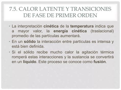 VII Gases Ideales 5 Calor Latente Y Transiciones De Fase De Primer