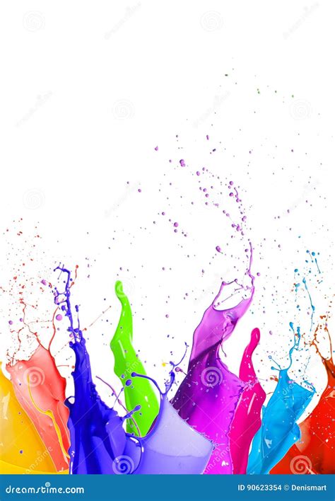 Colorful Liquid Paint Splashes Different Colors Stock Photo Image Of