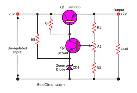 Transistor Voltage Regulator Circuit Diagram