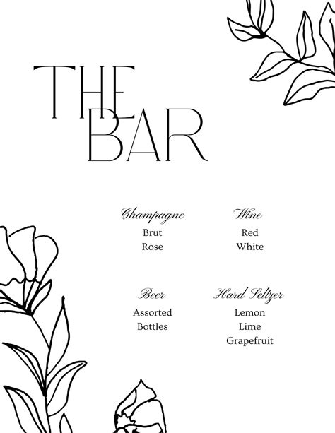 Free Printable And Customizable Bar Menu Templates Canva 51 Off