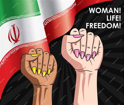 Premium Vector Freedom For Iranian Women Poster Illustration Banner For Protest In Iran