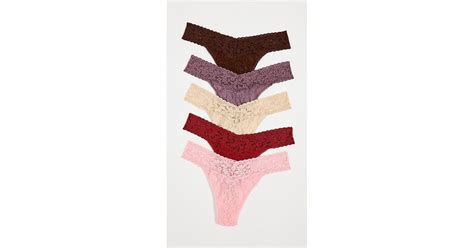 Hanky Panky 5 Pack Original Rise Thong In Red Lyst