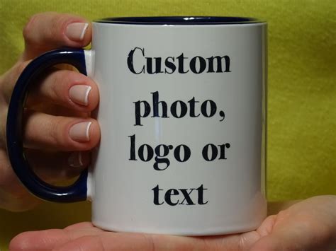 Personalized Coffee Mug Photo Mugs Custom Logo Mug Text | Etsy