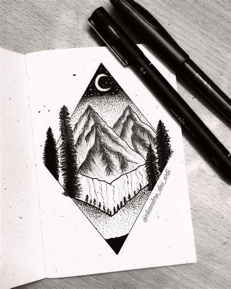 Mountain drawing, Nature , Abstract art Mountain Drawing, Triangle ...