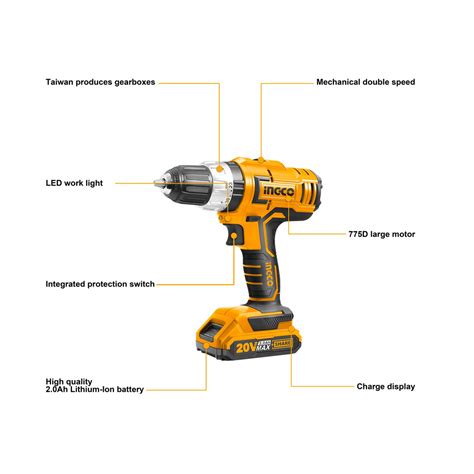 Taladro Atornillador Percutor V P S Bat Ingco Importaciones