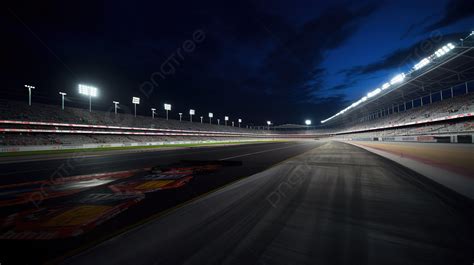 Nascar Racing At Night Against A Dark Background, Daytona Speedway ...