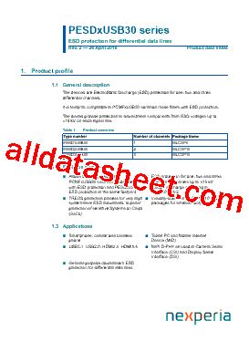 PESD3USB30 Datasheet PDF Nexperia B V All Rights Reserved