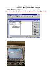 lab  cmu basic functions  docx tcom lab  cmu basic