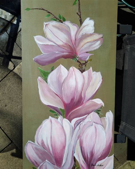 Original Acrylic Painting of Magnolia Flowerscontemporary - Etsy Denmark