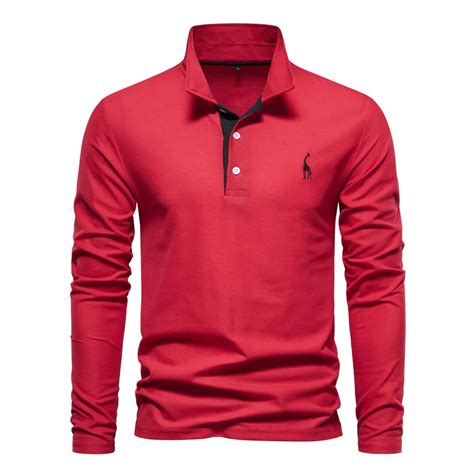 Long Sleeve Polo Shirt In Solid Color Dresoo