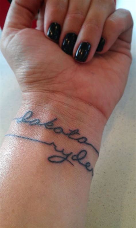 Wrist Bracelet Tattoos With Names