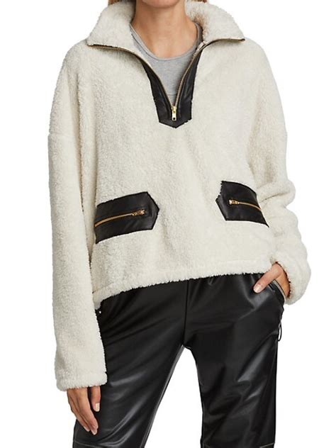 Shop Lna Half Zip Sherpa Pullover Saks Fifth Avenue