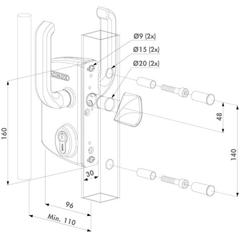 Serrure Pour Portail Coulissant Lskz Locinox Noire Pour Tube De