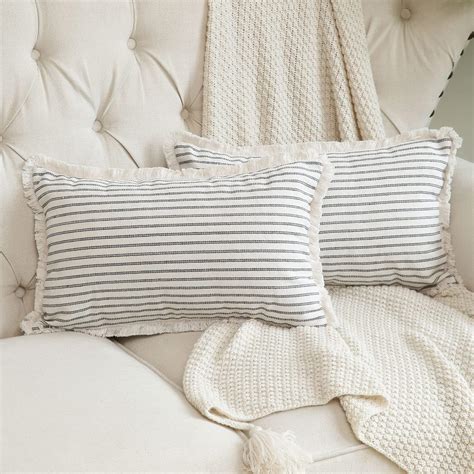 Amazon Kiuree Throw Pillow Covers 12x20 Set Of 2 Striped Pillow