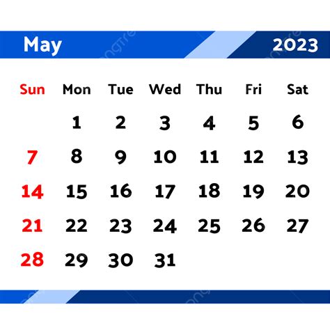 Kalender 2023 Mei Kalender 2023 Kalender Mungkin Png Dan Vektor Dengan Background Transparan