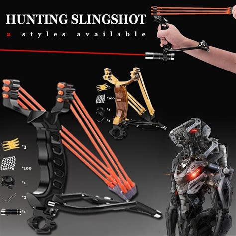 Heavy Duty Professional Slingshot Kit Catapult Hunting Sling Set With