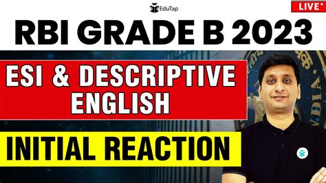 RBI Grade B 2023 Phase 2 Exam Analysis RBI ESI Descriptive English