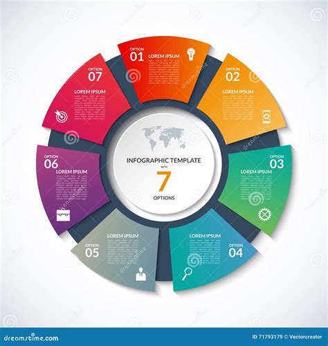 Vector Circle Template For Infographics With Options Steps Parts