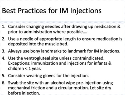 Injections Flashcards Quizlet