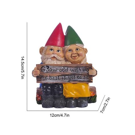 Cute Gnome Statue Garden Gnome Cute Couple Statue Desk Decor Grow Old