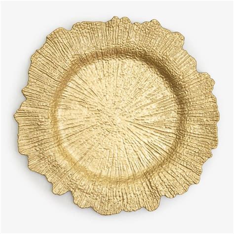 Lotus Leaf Sunburst Charger Plate Placemat Round Gold Charger Plates