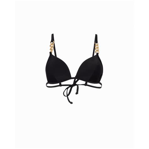 Sujetador Bikini Triangular Con Relleno Moschino Swim A Negro