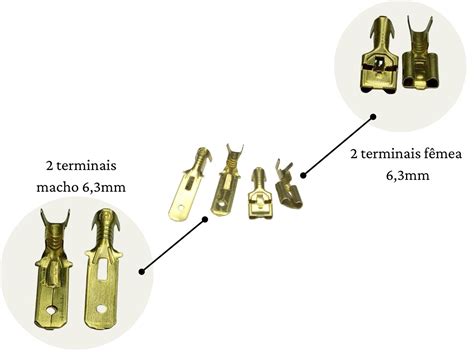 Conjunto Conector Vias Terminais Mm Macho E F Mea Preto