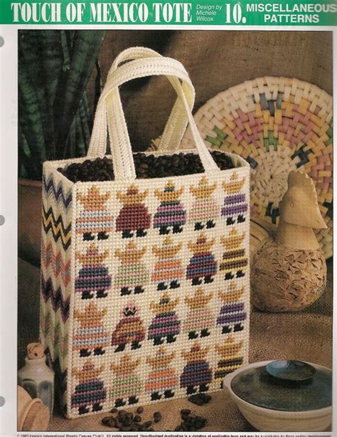 Plastic Canvas Bear Free Patterens Mexico Tote Bag Plastic Canvas