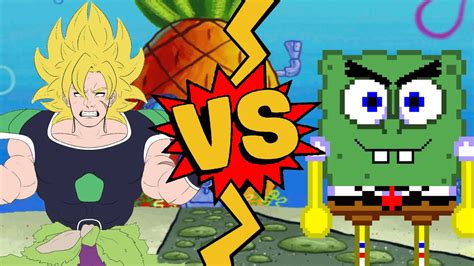 M U G E N Battles Broly DBS Vs Abrasive SpongeBob Dragon Ball