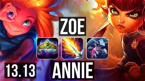 Zoe Vs Annie Mid Rank 1 Zoe 929 600 Games 11m Mastery Rank