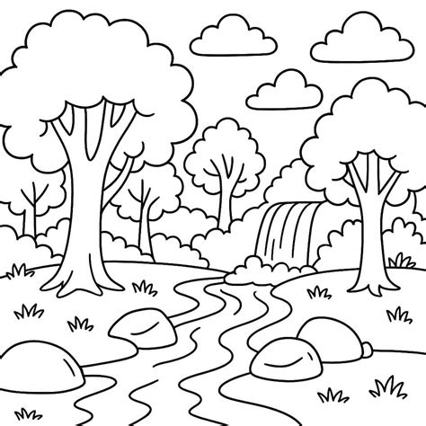 Desenho De Floresta Para Colorir