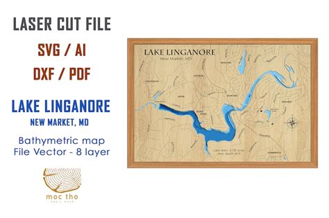 Digital File Pdf Svg Lake Linganore Maryland Map Etsy