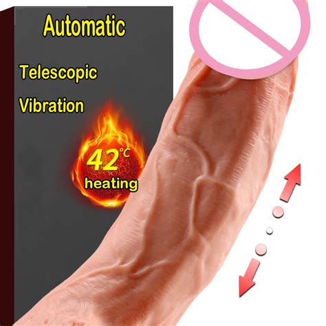 Automatic Telescopic Dildo Realistic Heating Dildo Vibrator Suction Cup