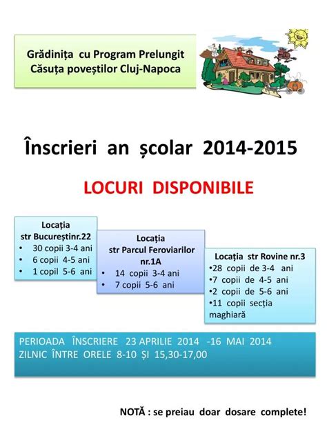 PPT Grădinița cu Program Prelungit Căsuța poveștilor Cluj Napoca