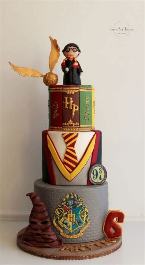 40 The Magical Harry Potter Cake Ideas Four Tier Cake Harry Potter