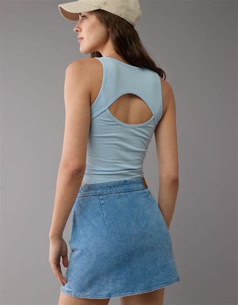 Ae Open Back Cropped Tank Top