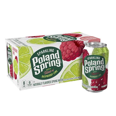 Poland Spring Sparkling Water Raspberry Lime 12 Oz Cans