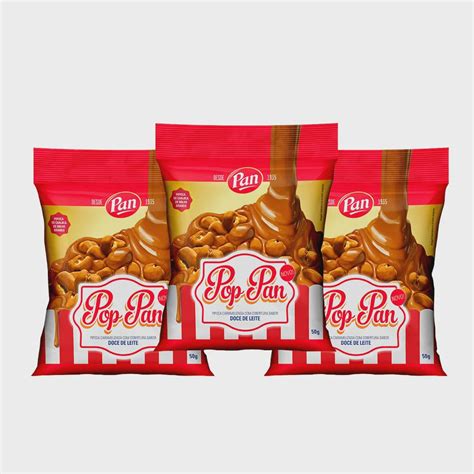 Pipoca Caramelizada Doce De Leite Pop Pan Contendo Pacotes De G