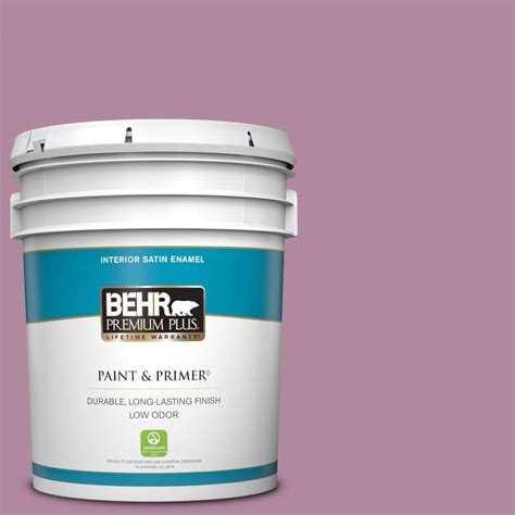 BEHR PREMIUM PLUS 5 Gal 690D 5 Winsome Rose Satin Enamel Low Odor