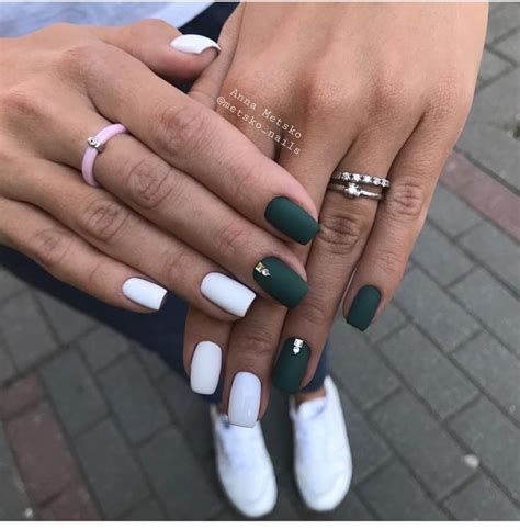 Emerald Green And White Nail Trends I Need To Try Matte Nails