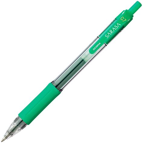 Zebra Sarasa Retractable Gel Pen Green Medium 0 7 Mm 12 PK Grand Toy