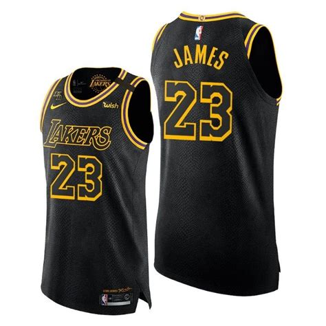 Men Lebron James 23 Lakers Black Mamba Golden Jersey 2020 Honors Kobe