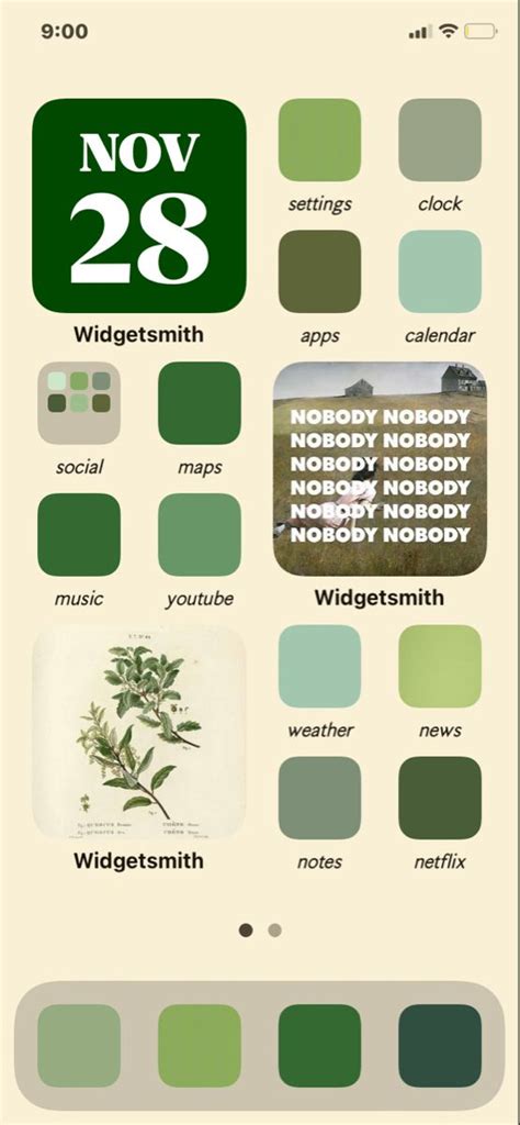 Green Aesthetic Widget Screen Iphone Green Aesthetic Homescreen Green