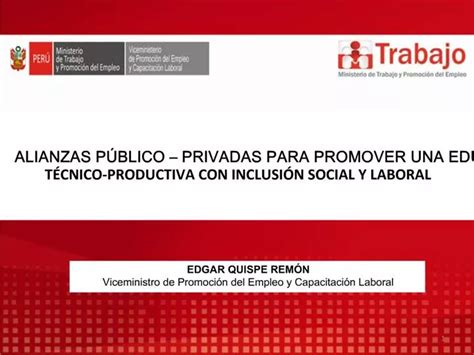 PPT ALIANZAS P BLICO PRIVADAS PARA PROMOVER UNA EDUCACI N T CNICO