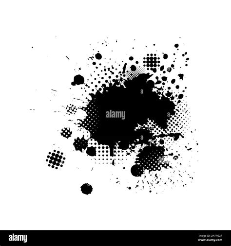 Paint Stains Black Blotch Background Grunge Design Element Brush