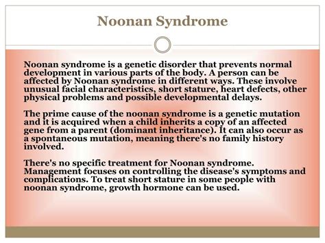 Ppt Noonan Syndrome Causes Symptoms Daignosis Prevention And