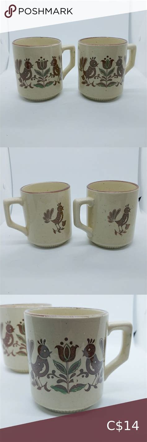 Set Of Vintage S Coffee Tea Stoneware Mugs Stoneware Mugs Tea