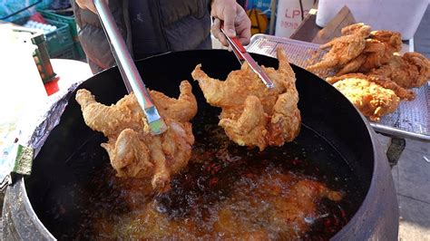 놀라운 가성비 바삭함 끝판왕 장날이면 대박터지는 7000원짜리 가마솥 옛날 통닭 Korean Fried Chicken