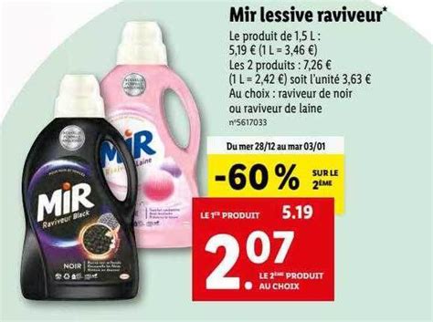 Promo Mir Lessive Raviveur Chez Lidl