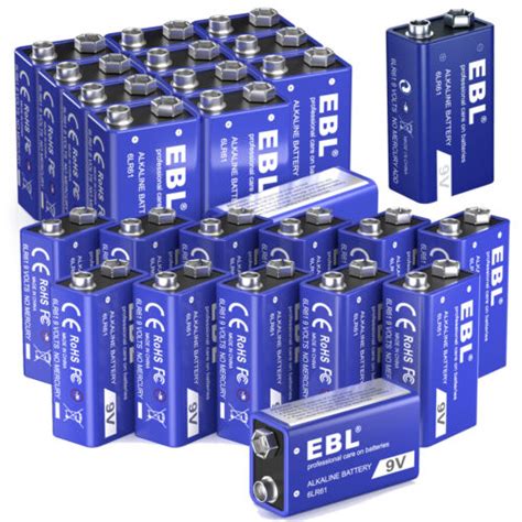 EBL 9V Alkaline Battery 9 Volt Ultra Long Lasting Leak Proof 6LR61